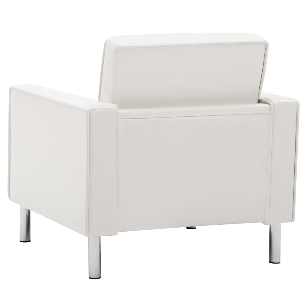 Poltrona branca 75x70x75 cm couro sintético
