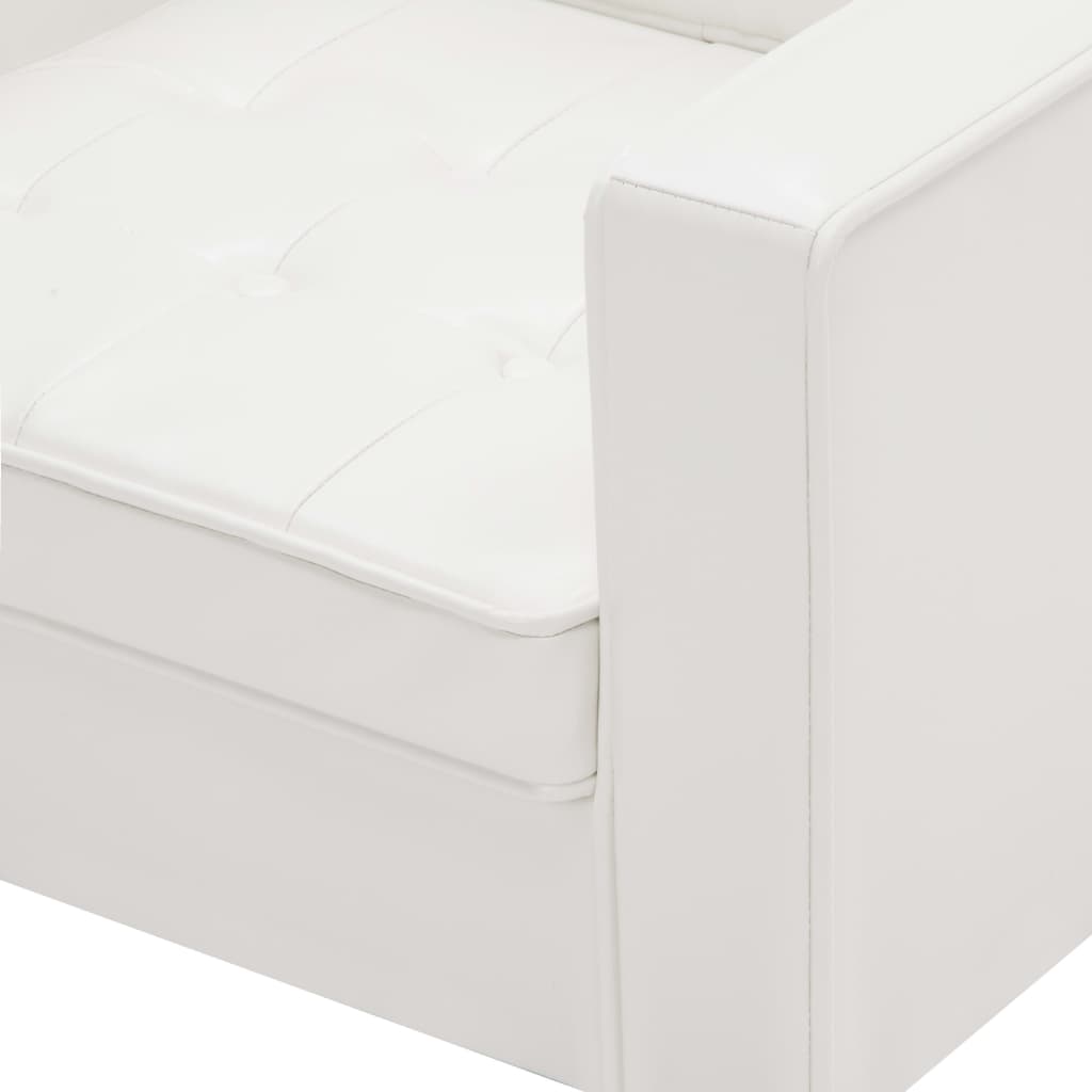 Poltrona branca 75x70x75 cm couro sintético