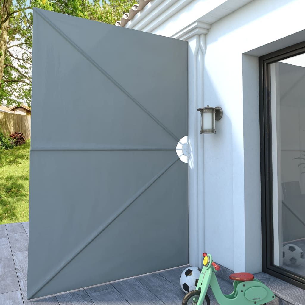 Toldo lateral dobrável para terraço 300x200 cm cinzento