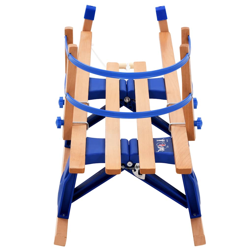 Trenó de neve dobrável com encosto madeira 119 cm