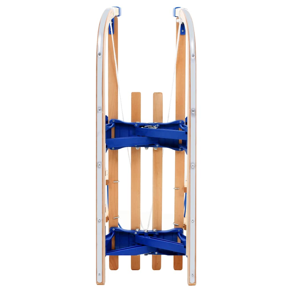 Trenó de neve dobrável com encosto madeira 119 cm