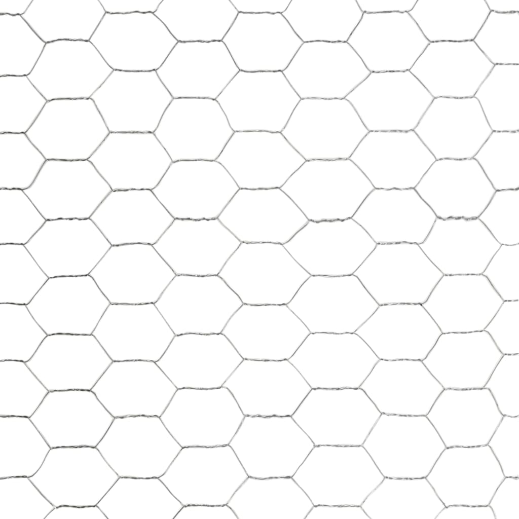 Rede de arame p/ galinheiro 25x1,2 m aço galvanizado prateado