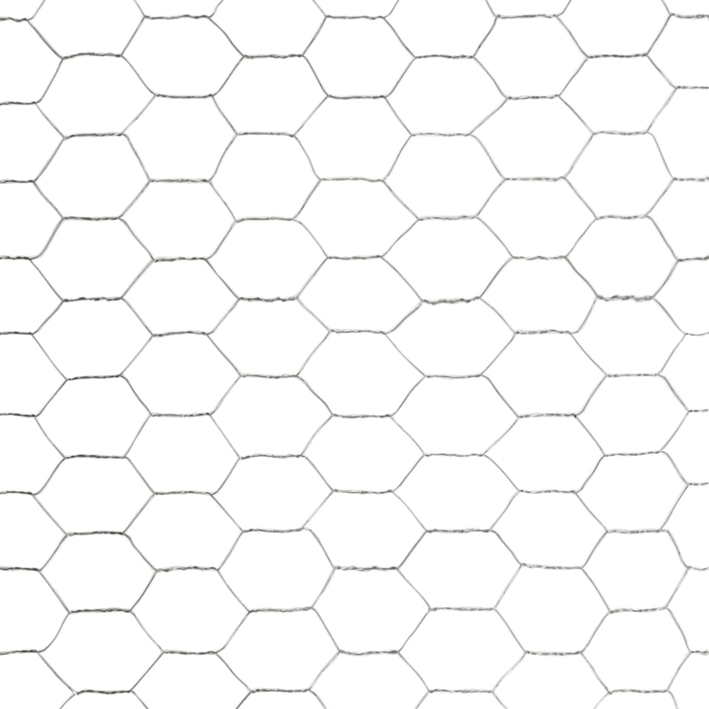 Rede de arame p/ galinheiro 25x1,2 m aço galvanizado prateado