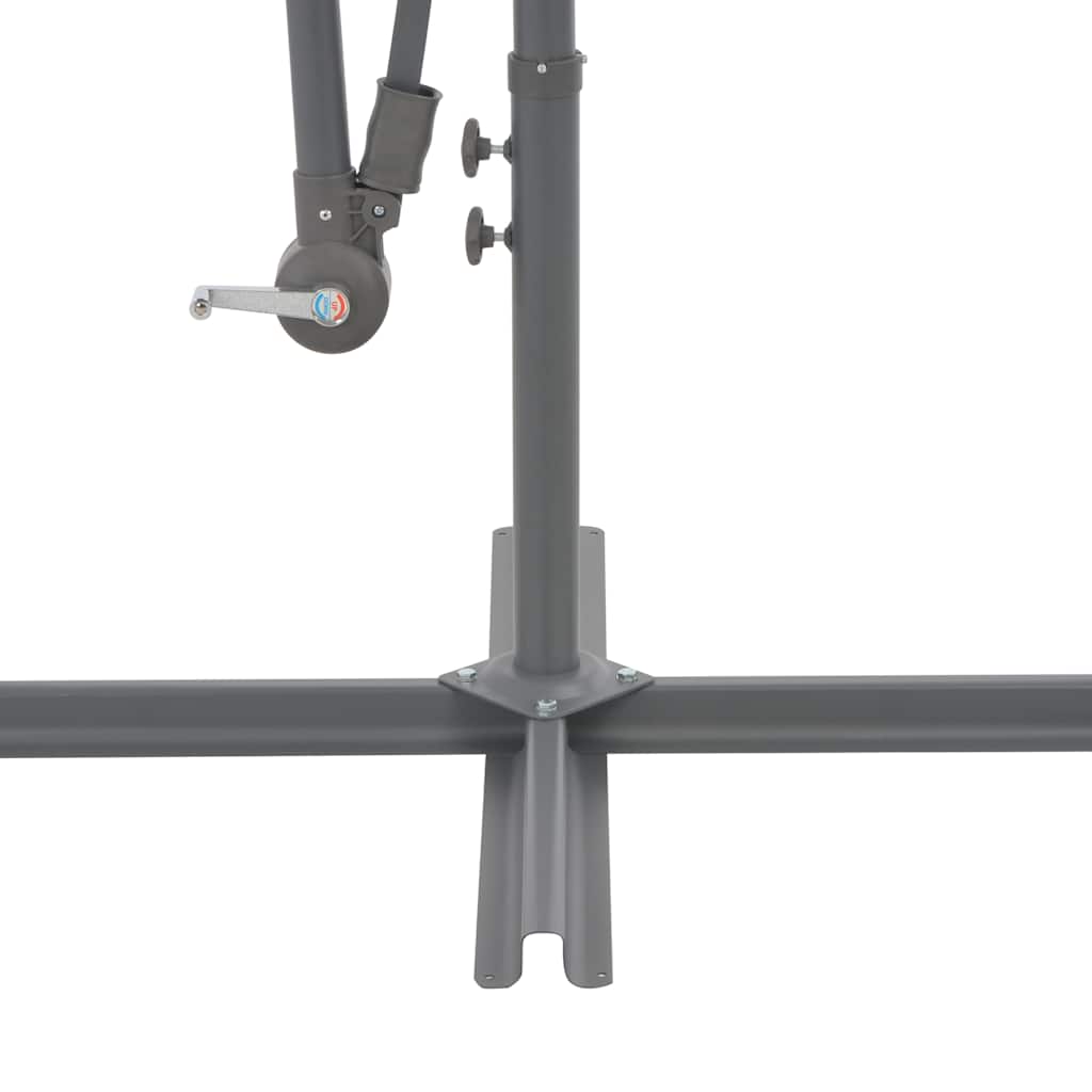 Guarda-sol cantilever c/ poste alumínio 300cm cinza-acastanhado