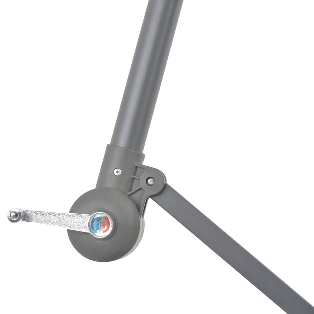 Guarda-sol cantilever c/ poste alumínio 300cm cinza-acastanhado