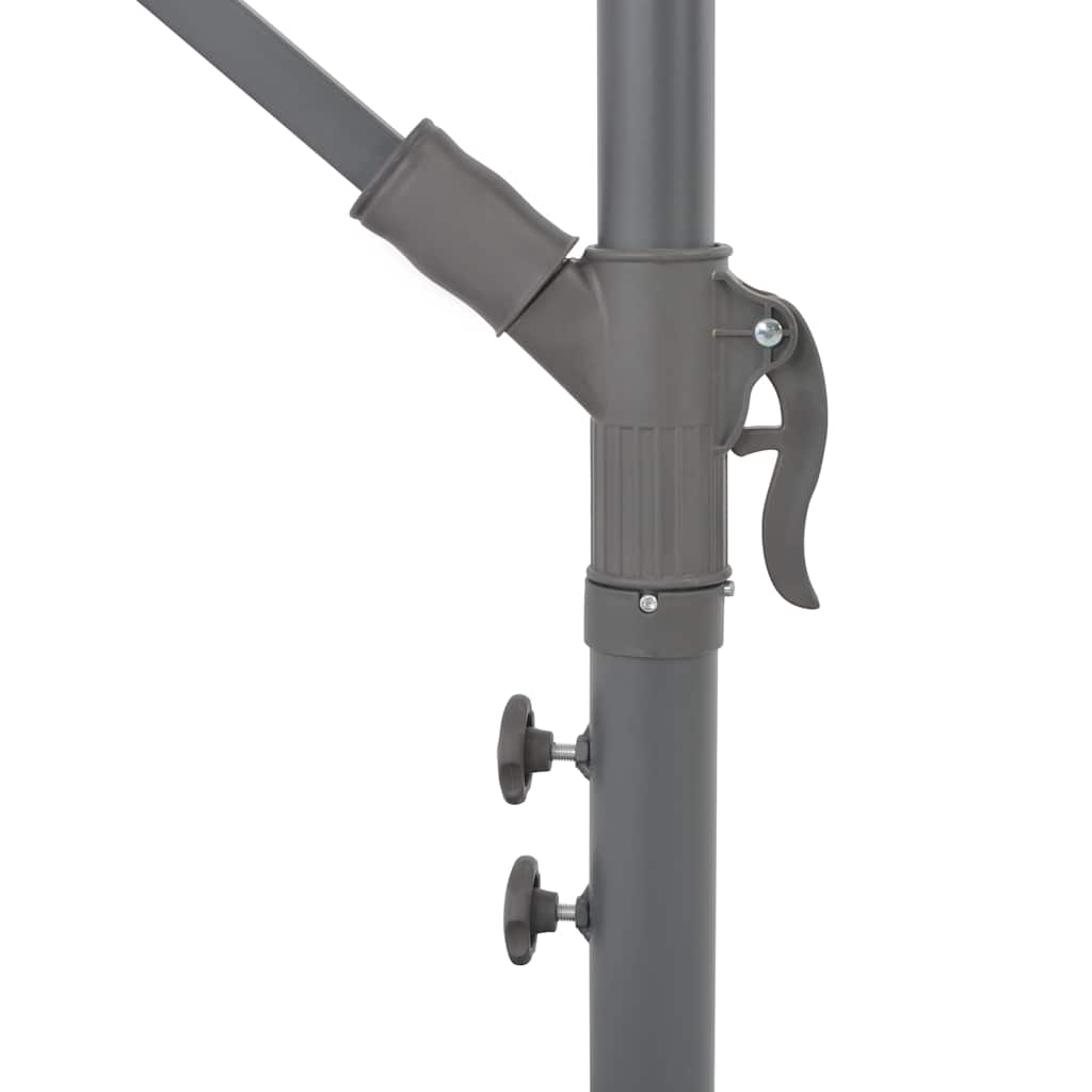 Guarda-sol cantilever c/ poste alumínio 300cm cinza-acastanhado