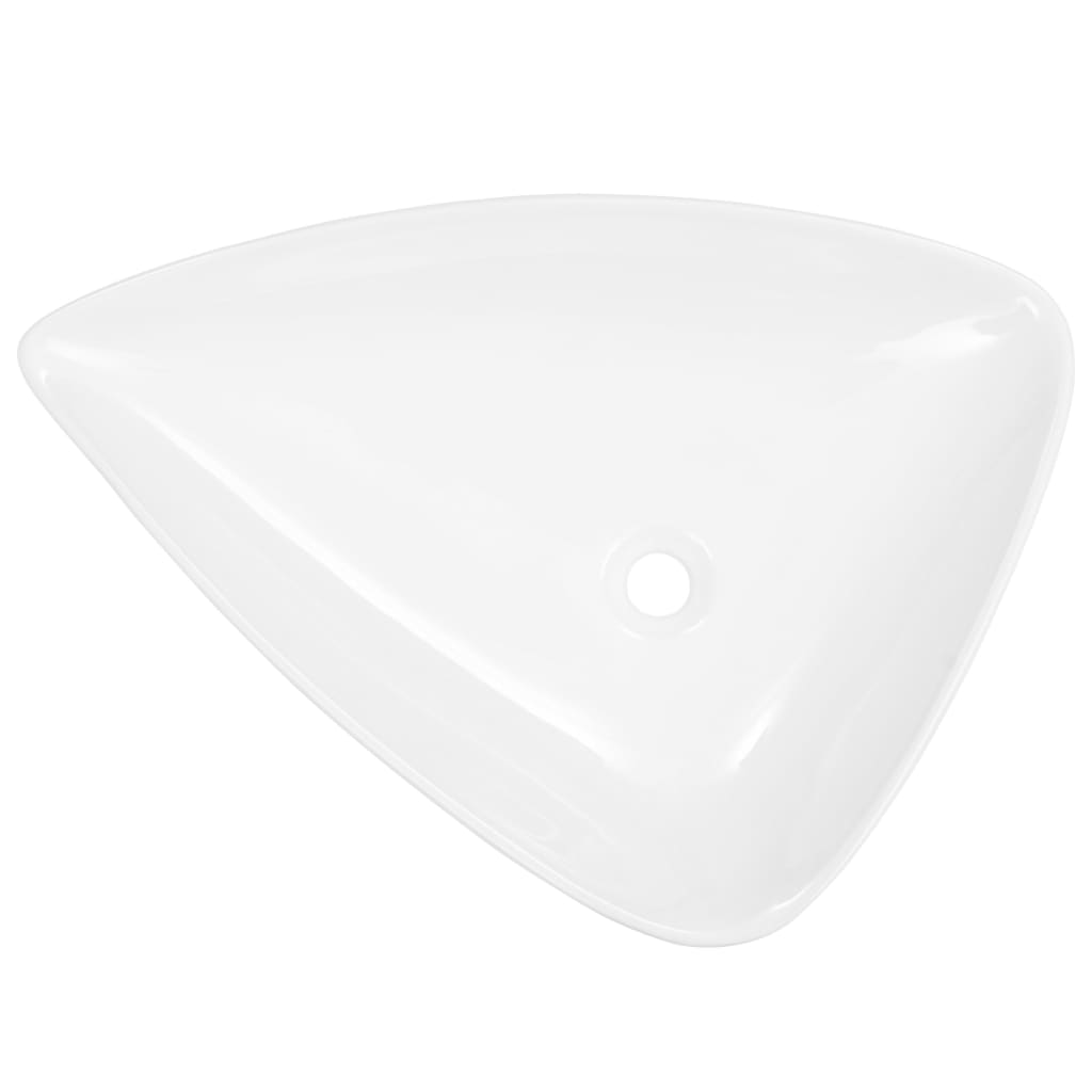 Lavatório em cerâmica 645x455x115 mm branco triangular