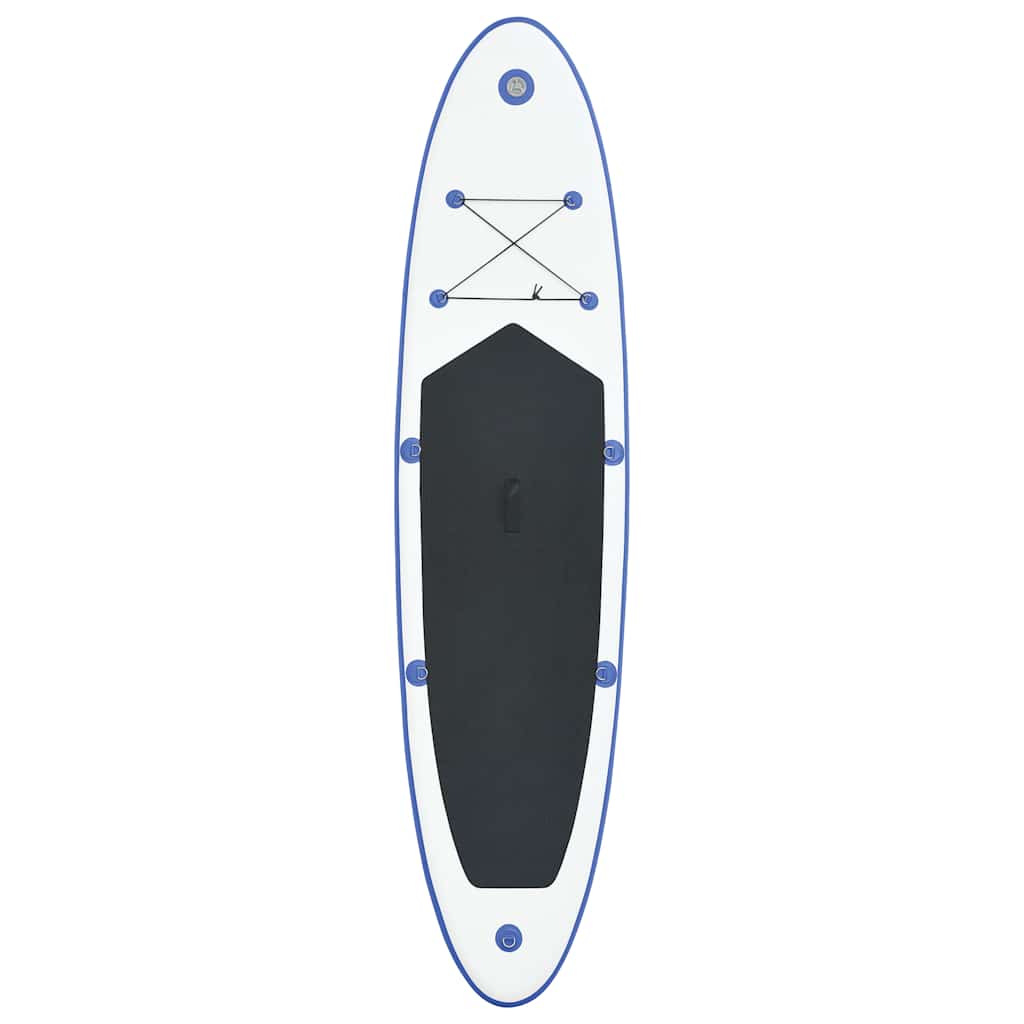 Conjunto prancha de paddle SUP insuflável azul e branco