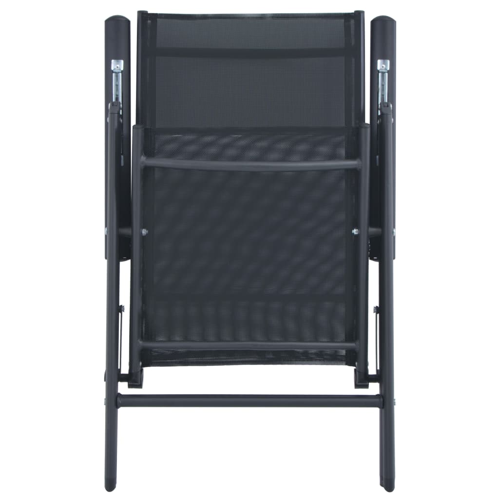 5 pcs conjunto de jantar jardim alumínio e textilene preto