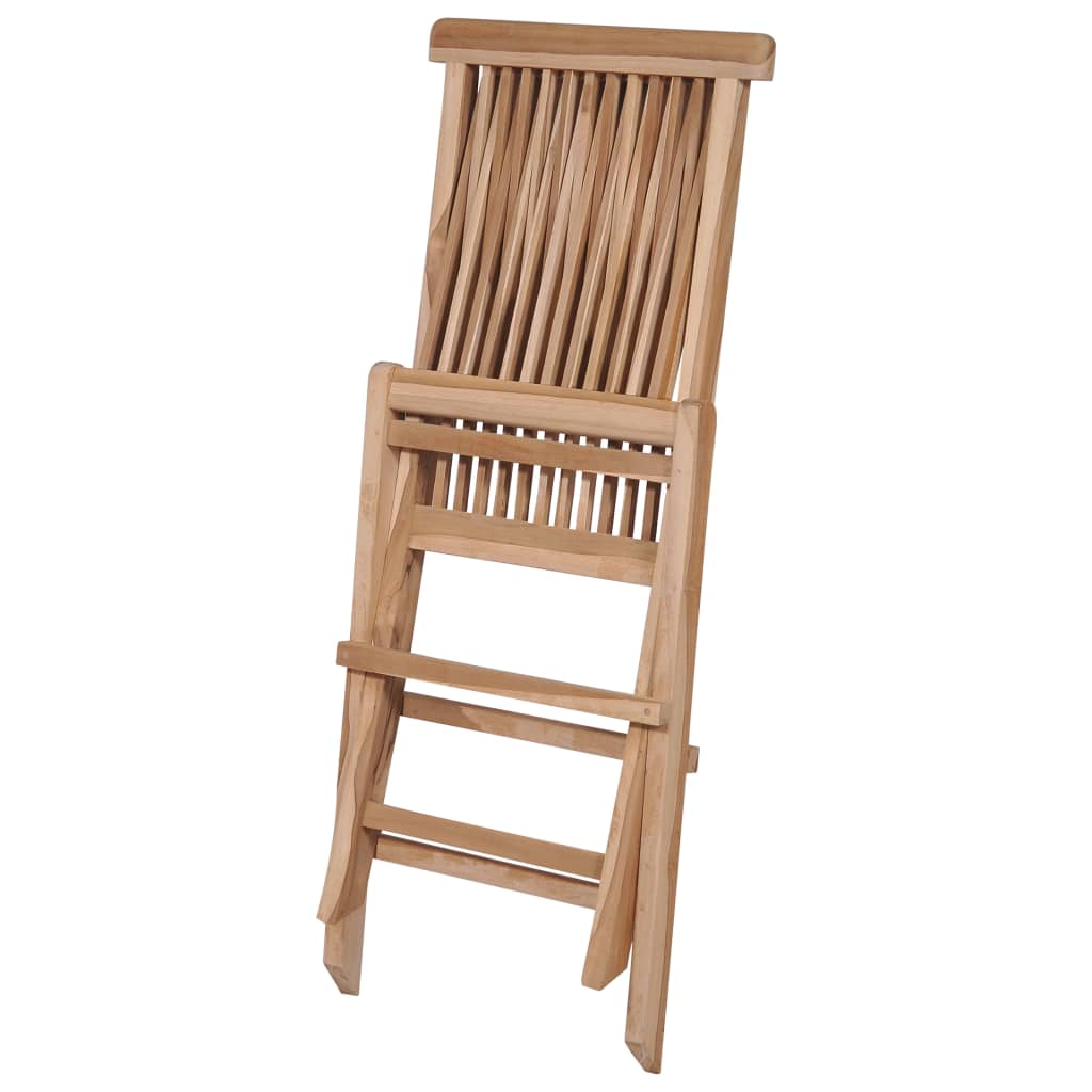 7 pcs conjunto jantar dobrável p/ exterior madeira teca maciça