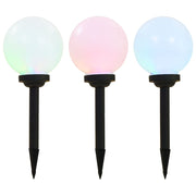 Candeeiro solar de exterior LED 3 pcs esférico 20 cm RGB
