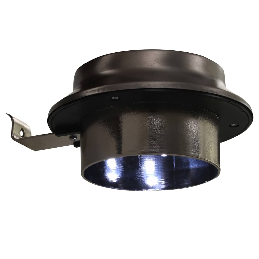 Candeeiro de exterior solar LED 6 pcs branco redondo 12 cm