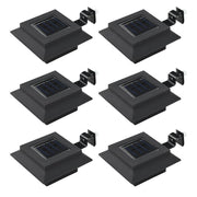 Candeeiro de exterior solar LED 6 pcs preto quadrado 12 cm
