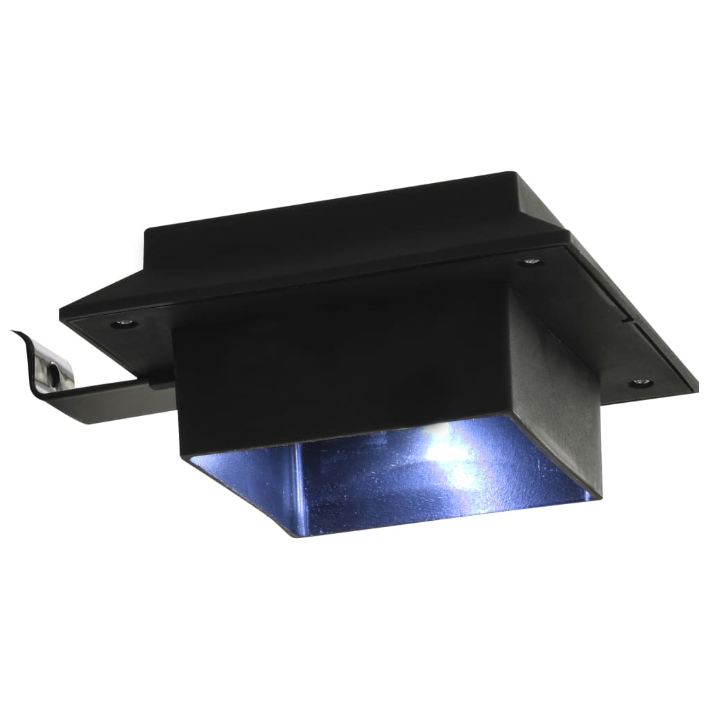 Candeeiro de exterior solar LED 6 pcs preto quadrado 12 cm
