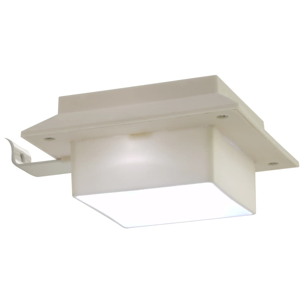 Candeeiro de exterior solar LED 6 pcs branco quadrado 12 cm