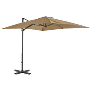 Guarda-sol cantilever c/ poste alumínio cinzento-acastanhado