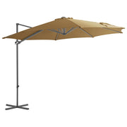 Guarda-sol cantilever c/ poste de aço 300 cm cinza-acastanhado