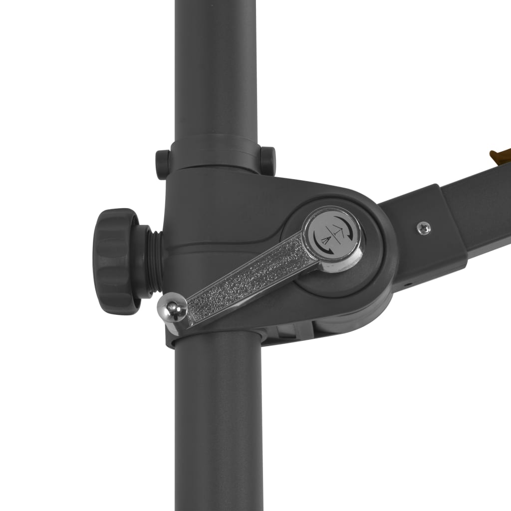 Guarda-sol cantilever c/ poste de aço 300 cm cinza-acastanhado