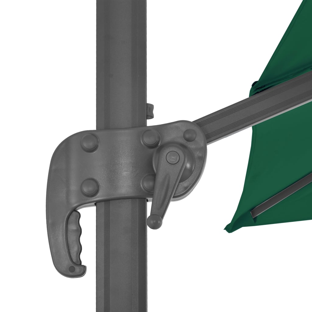 Guarda-sol cantilever com poste alumínio 300x300 cm verde