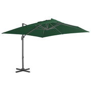 Guarda-sol cantilever c/ poste alumínio 400x300 cm verde
