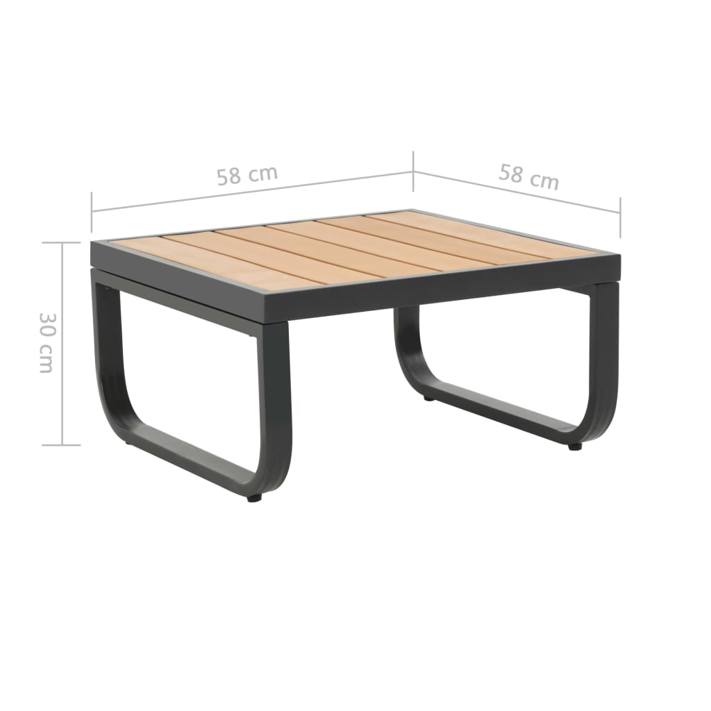 Sofás de canto para jardim com almofadões 2 pcs alumínio e WPC