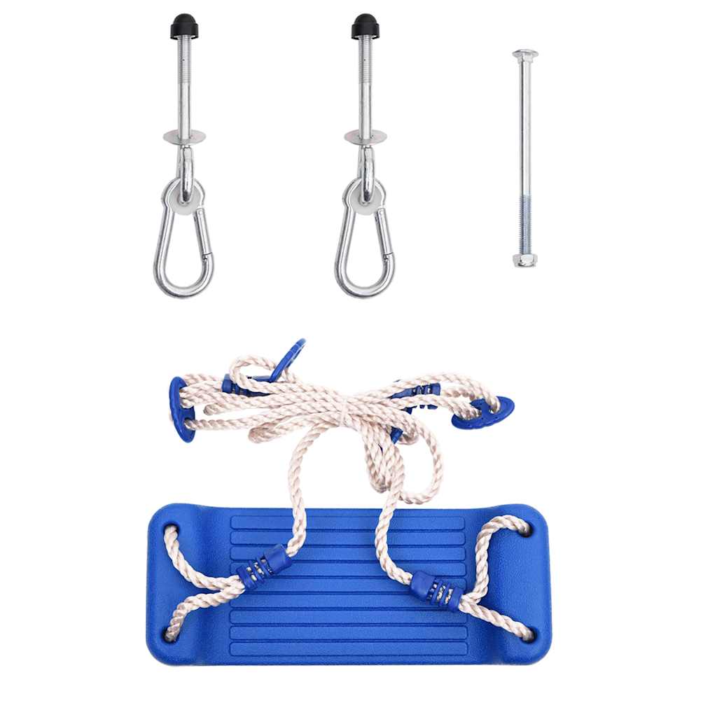 Assentos de baloiço com cordas 2 pcs 37x15 cm polietileno azul