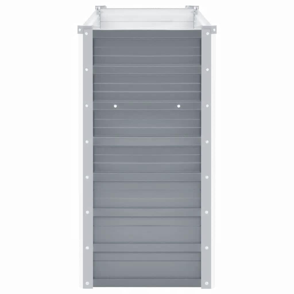 Canteiro elevado de jardim aço galvanizado 160x40x77cm cinzento