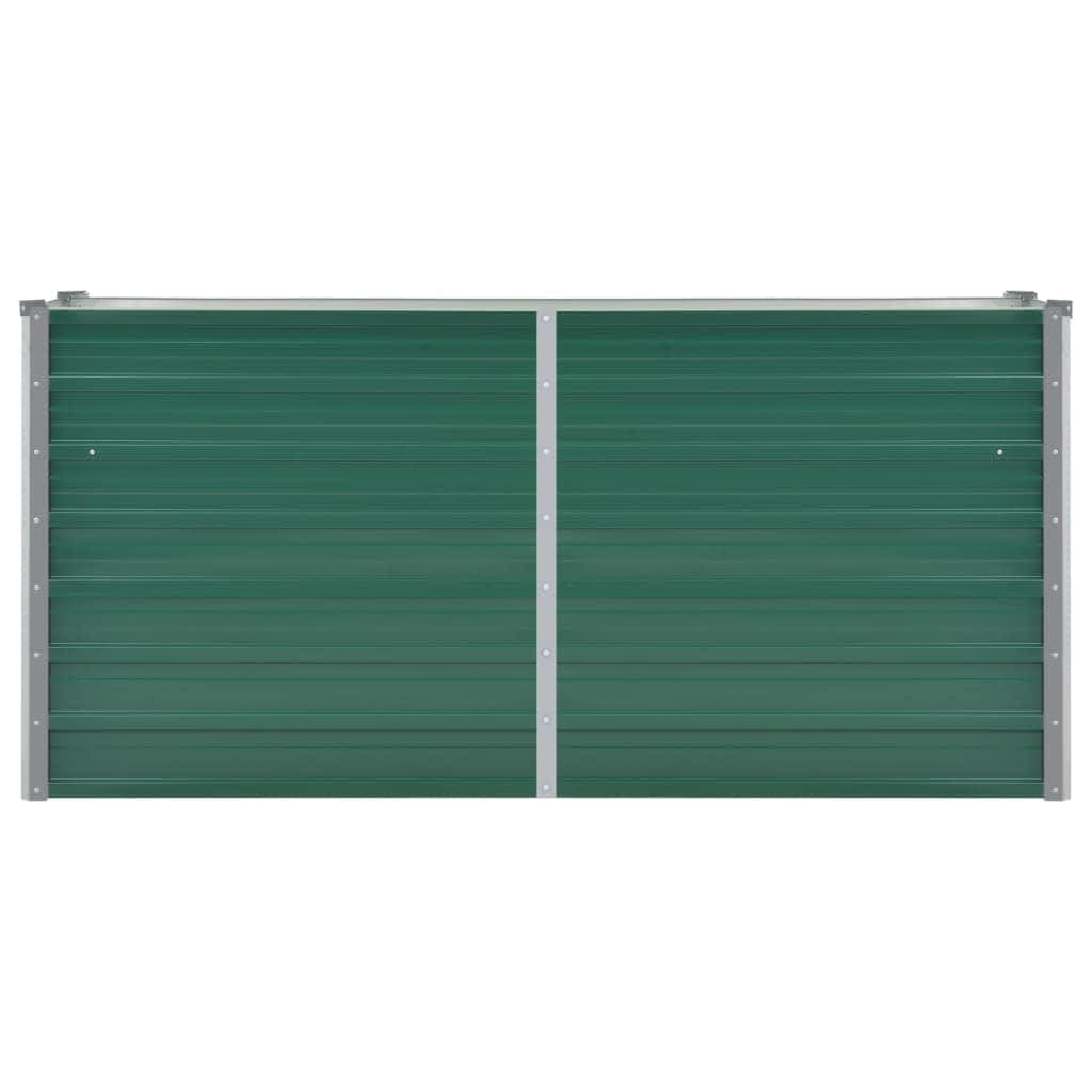 Canteiro elevado de jardim aço galvanizado 160x40x77 cm verde