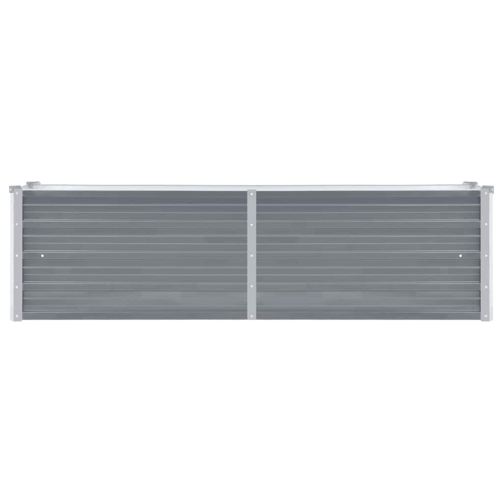 Canteiro elevado de jardim aço galvanizado 160x40x45cm cinzento