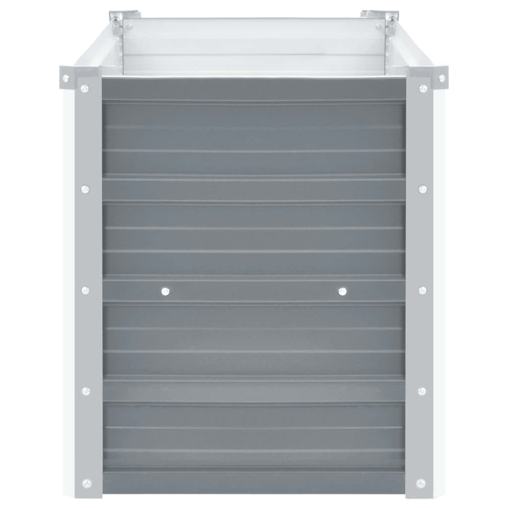 Canteiro elevado de jardim aço galvanizado 160x40x45cm cinzento