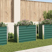Canteiro elevado de jardim aço galvanizado 100x40x77 cm verde