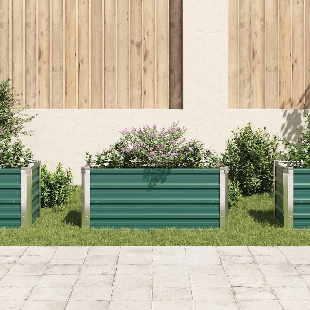 Canteiro elevado de jardim aço galvanizado 100x40x45 cm verde