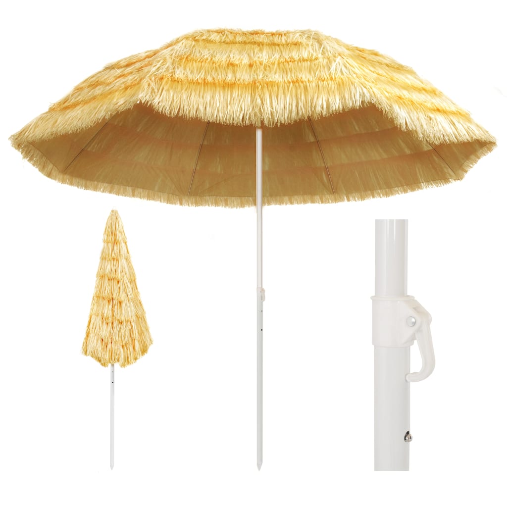 Guarda-sol de praia Natural 300 cm estilo havaiano