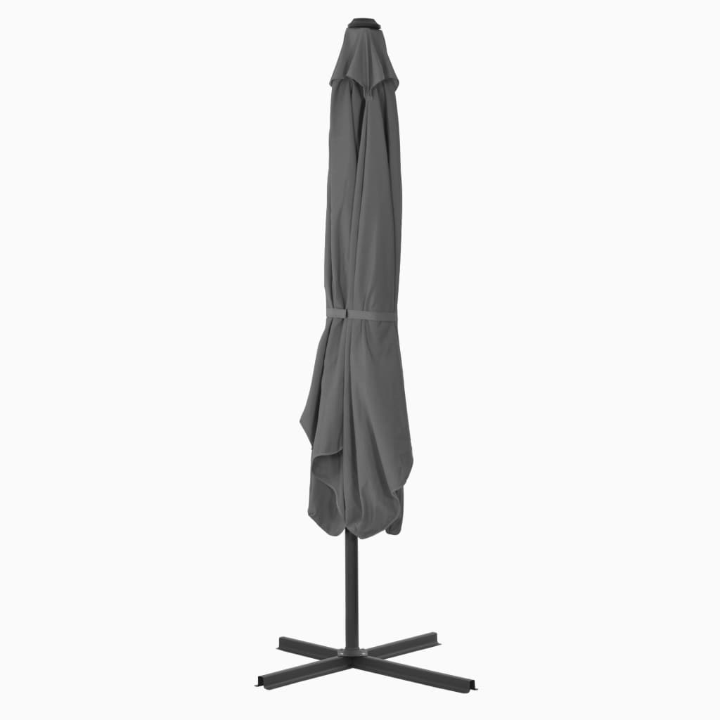 Guarda-sol de exterior com poste em aço 250x250 cm antracite