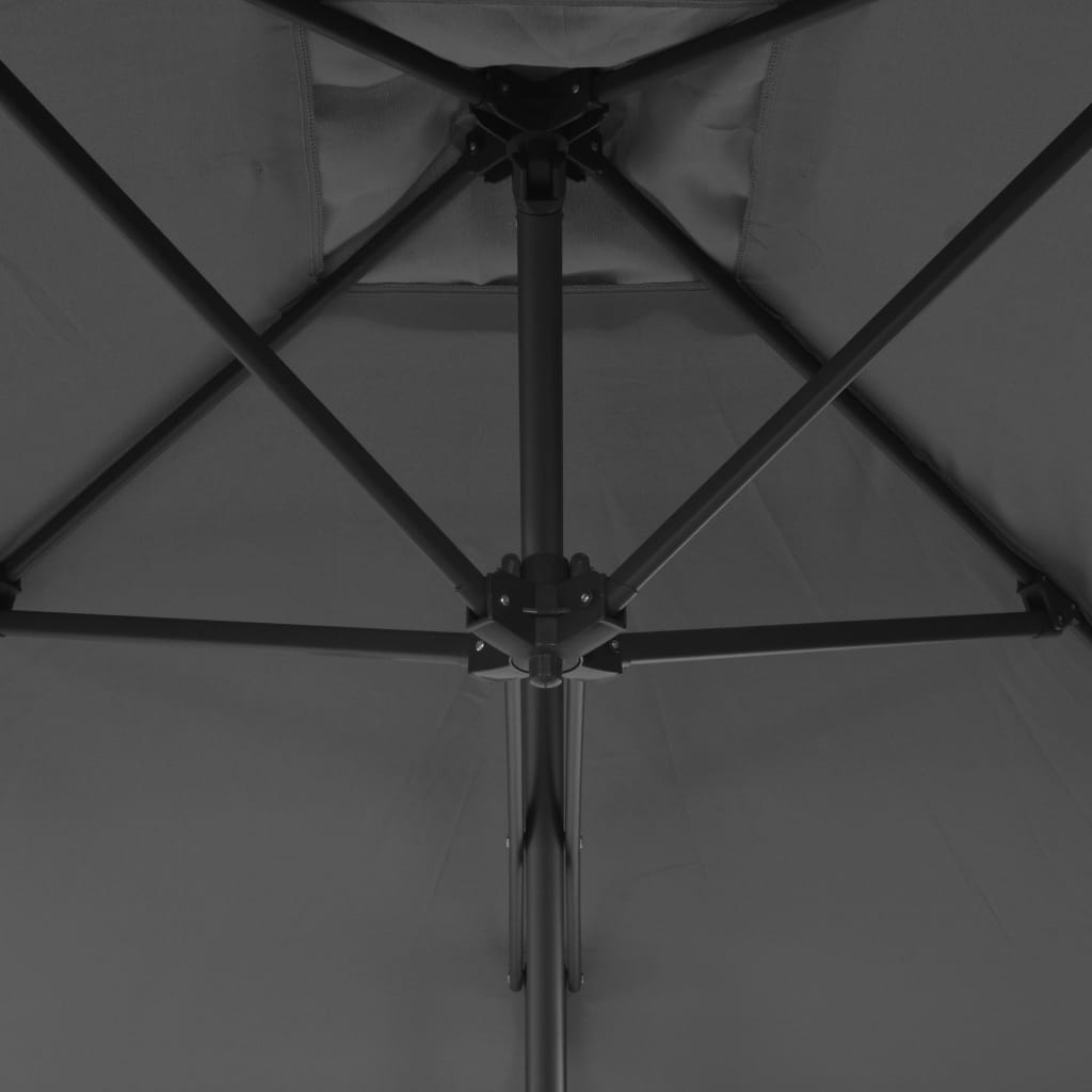 Guarda-sol de exterior com poste em aço 250x250 cm antracite