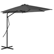 Guarda-sol de exterior com poste de aço 300 cm antracite
