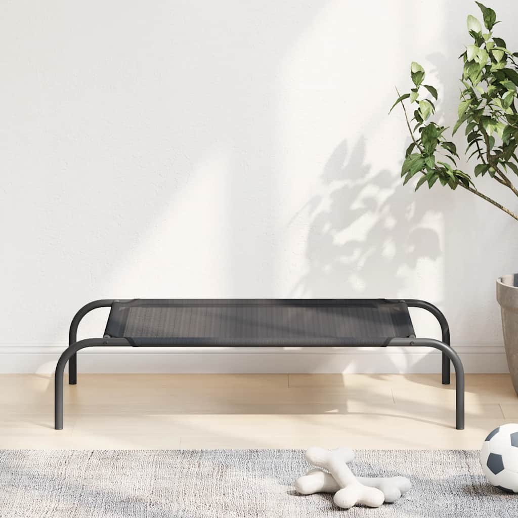 Cama para cães elevada preto S textilene