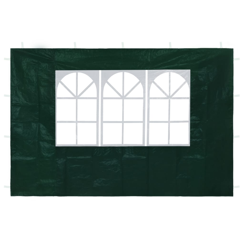 Paredes laterais com janela p/ tenda de festas 2 pcs verde