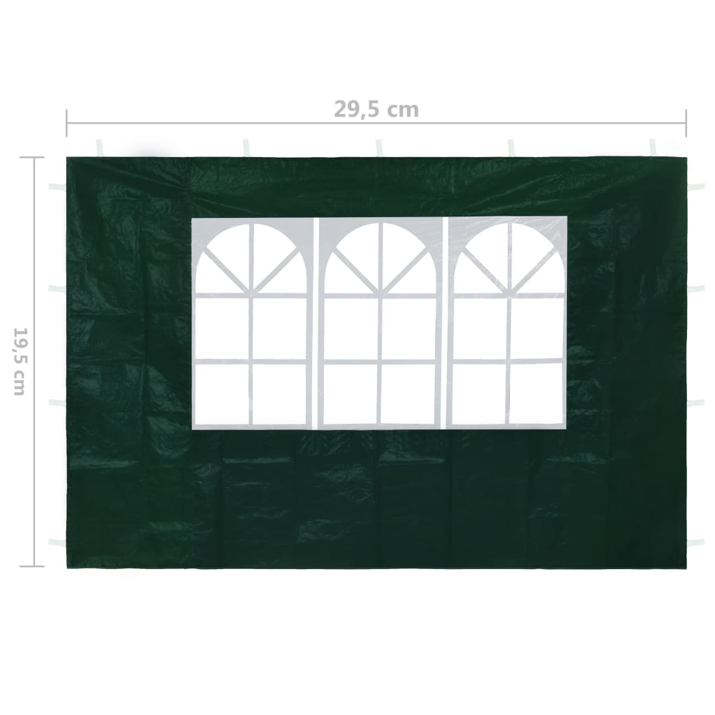 Paredes laterais com janela p/ tenda de festas 2 pcs verde