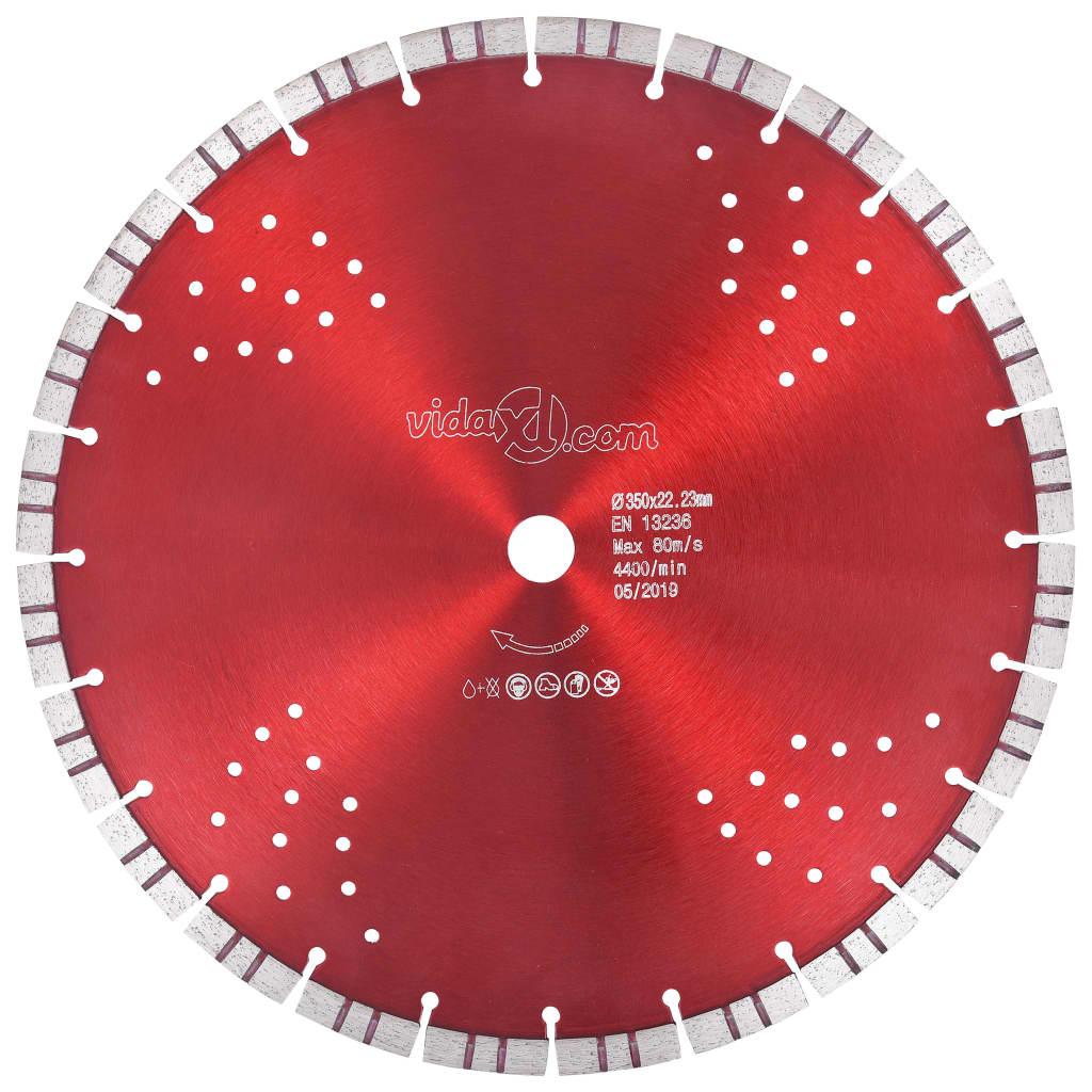 Disco de corte de diamante com turbo e orifícios aço 350 mm