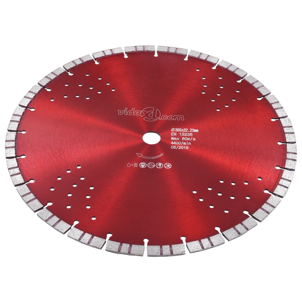 Disco de corte de diamante com turbo e orifícios aço 350 mm