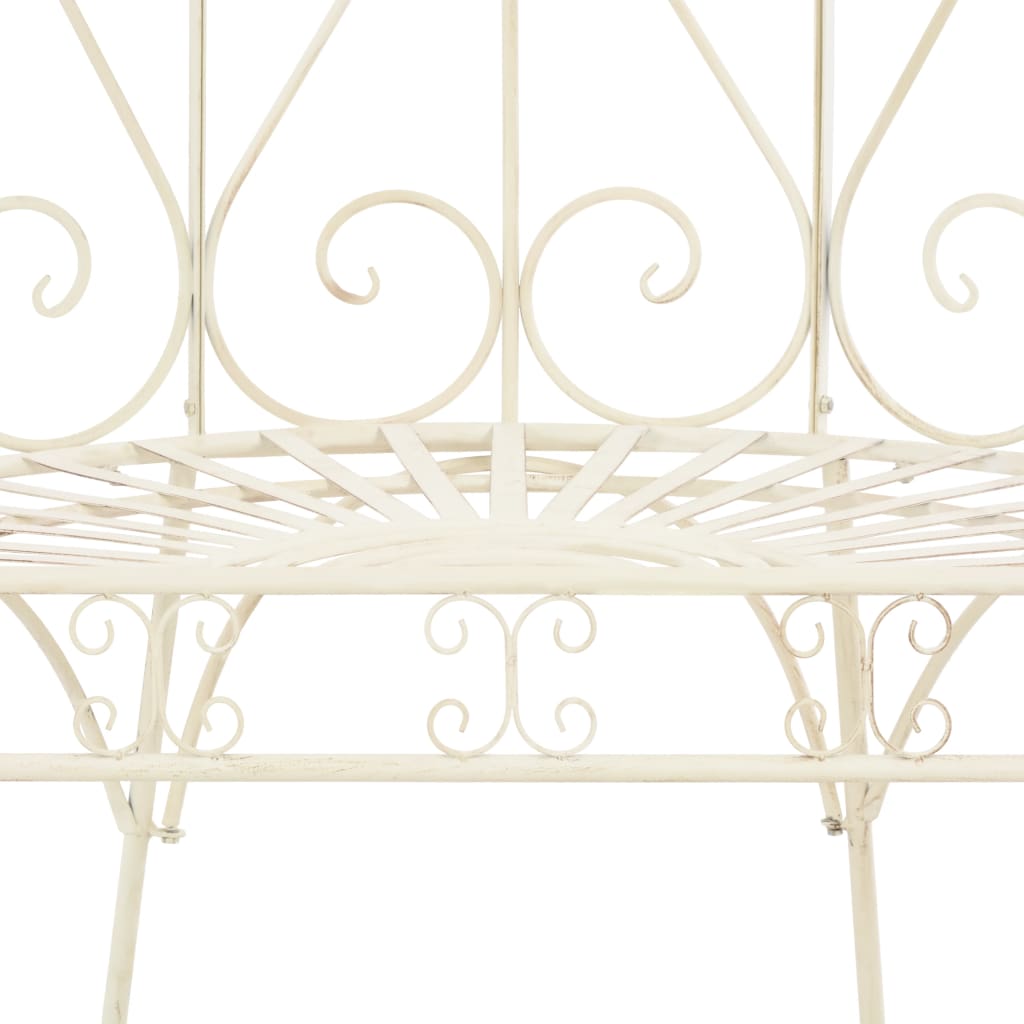 Banco de jardim 95 cm ferro antigo branco