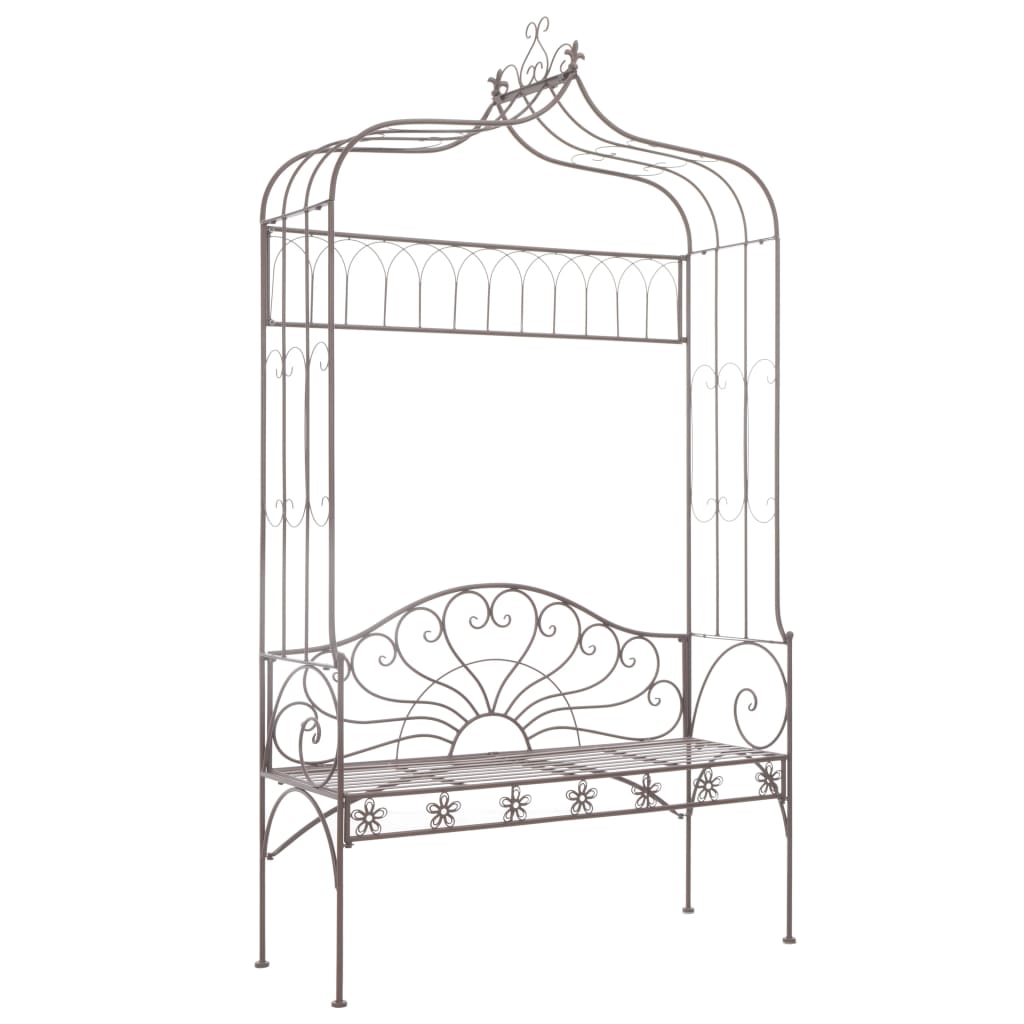 Banco de jardim 122 cm ferro antigo castanho