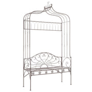 Banco de jardim 122 cm ferro antigo castanho