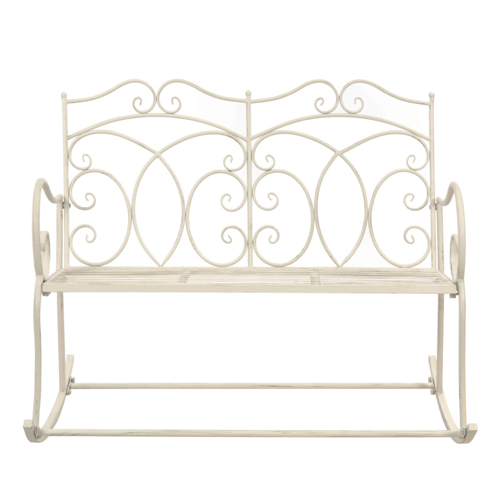 Banco de jardim 104 cm ferro branco antigo