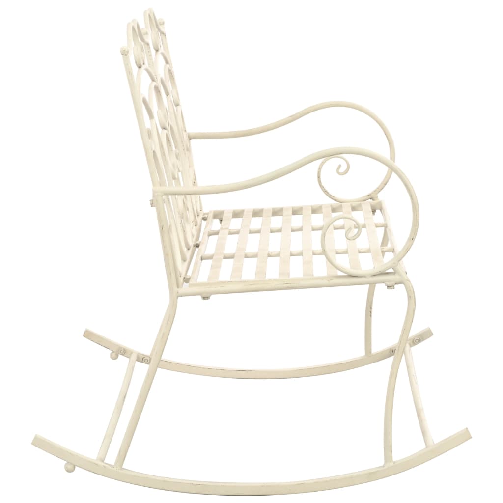 Banco de jardim 104 cm ferro branco antigo