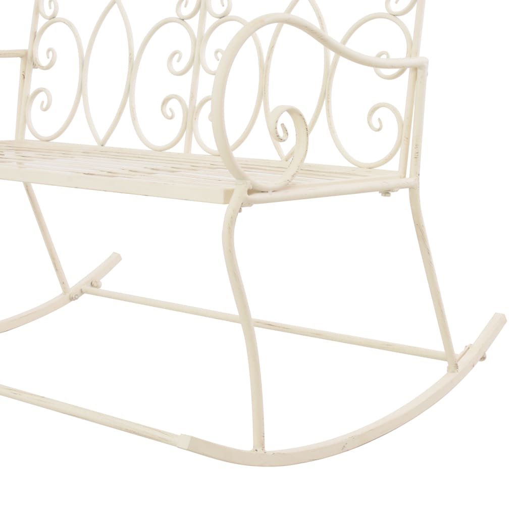 Banco de jardim 104 cm ferro branco antigo