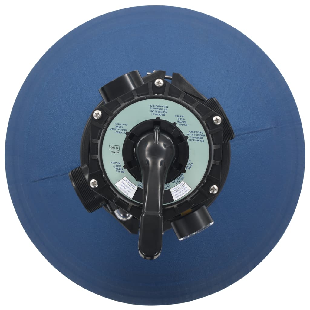 Filtro de areia p/ piscina válvula de 6 posições azul 560 mm