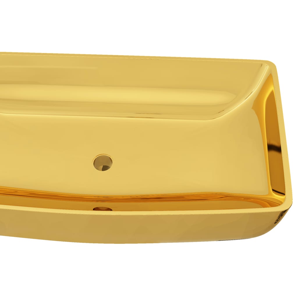 Lavatório 71x38x13,5 cm cerâmica dourado