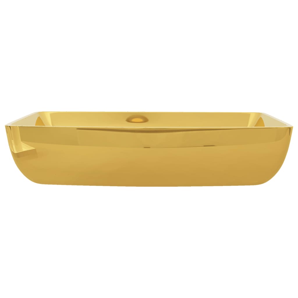 Lavatório 71x38x13,5 cm cerâmica dourado